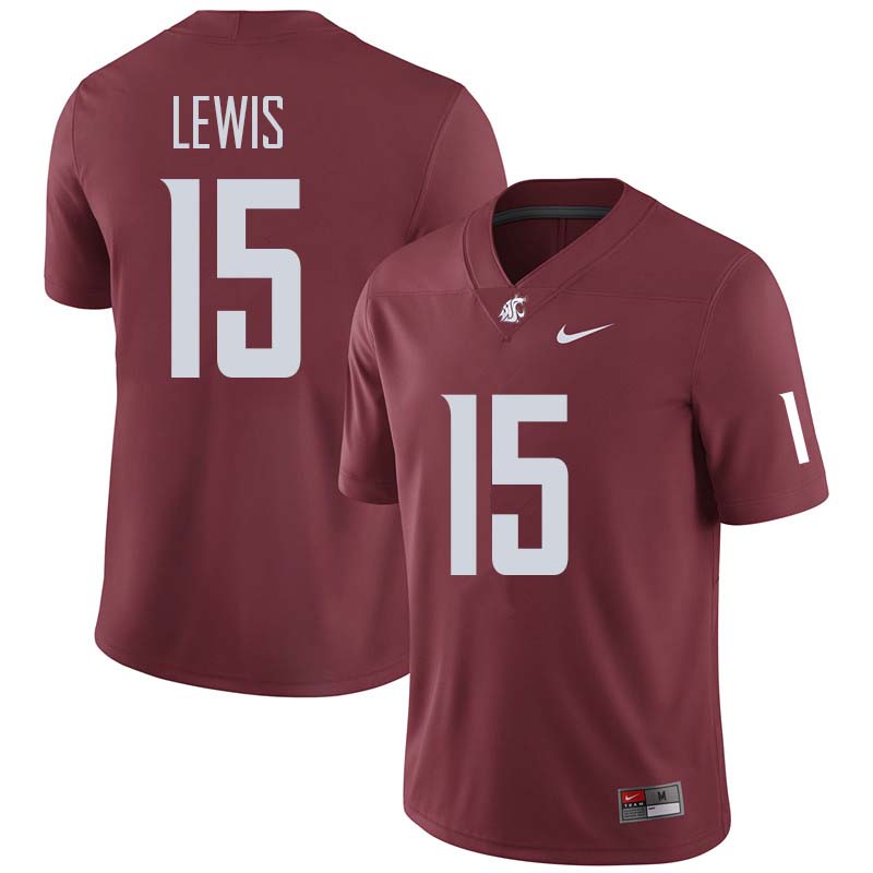 Washington State Cougars #15 Robert Lewis College Football Jerseys Sale-Crimson